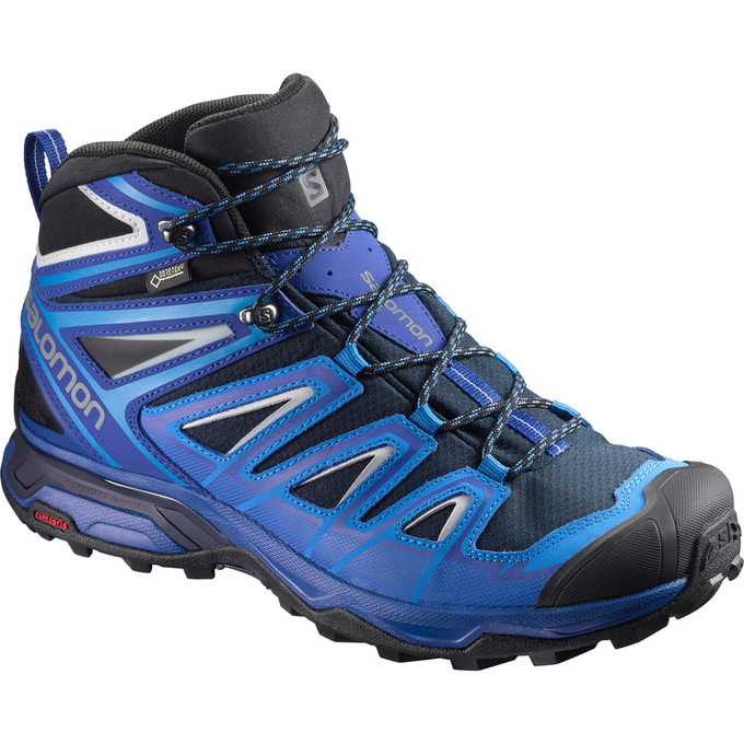 Chaussures De Randonnée Salomon Homme Bleu / Noir - Salomon X ULTRA 3 MID GTX® - France (3865-QVCPR)